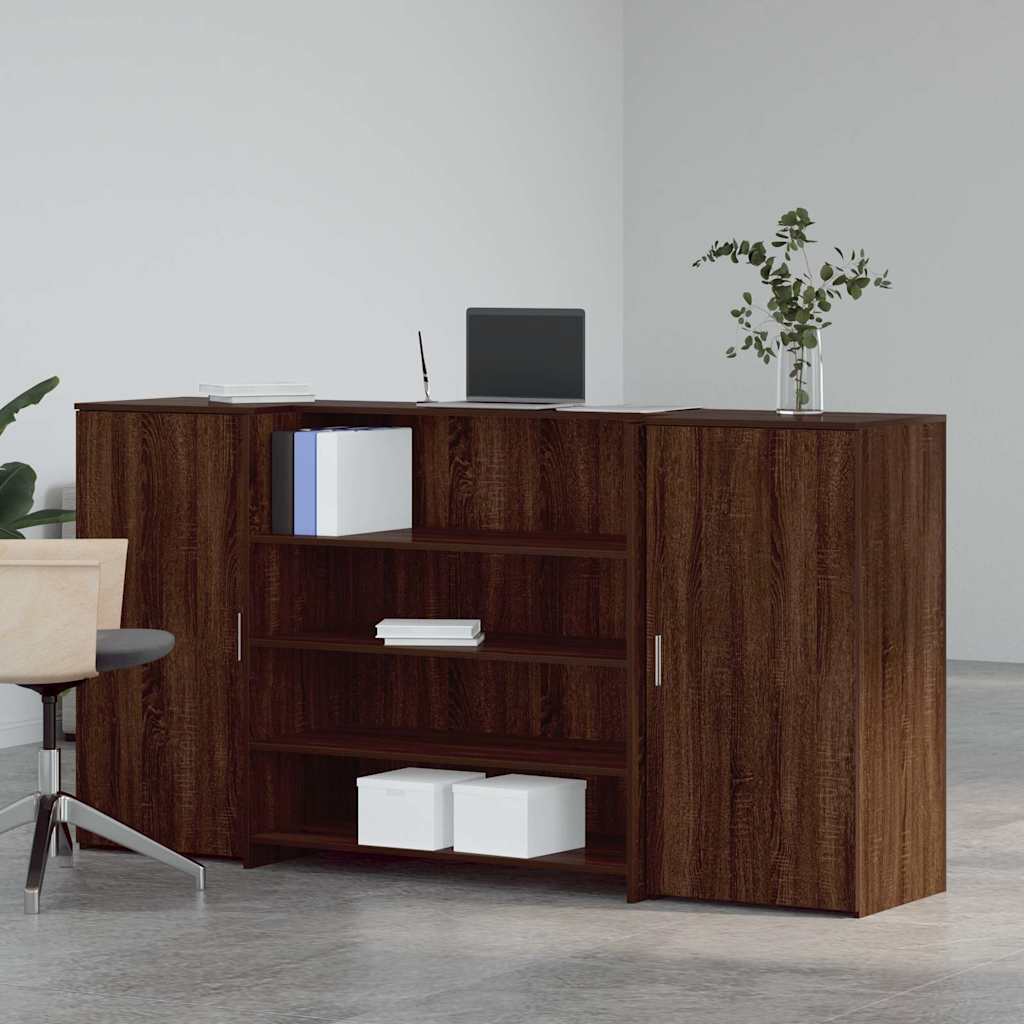 vidaXL Reception Desk Brown Oak 200x50x103.5 cm Engineered Wood