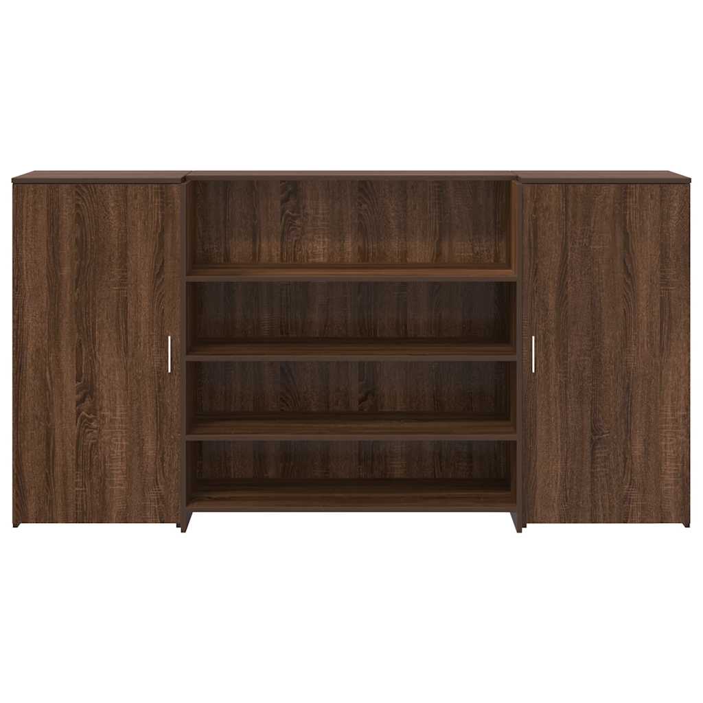 vidaXL Reception Desk Brown Oak 200x50x103.5 cm Engineered Wood