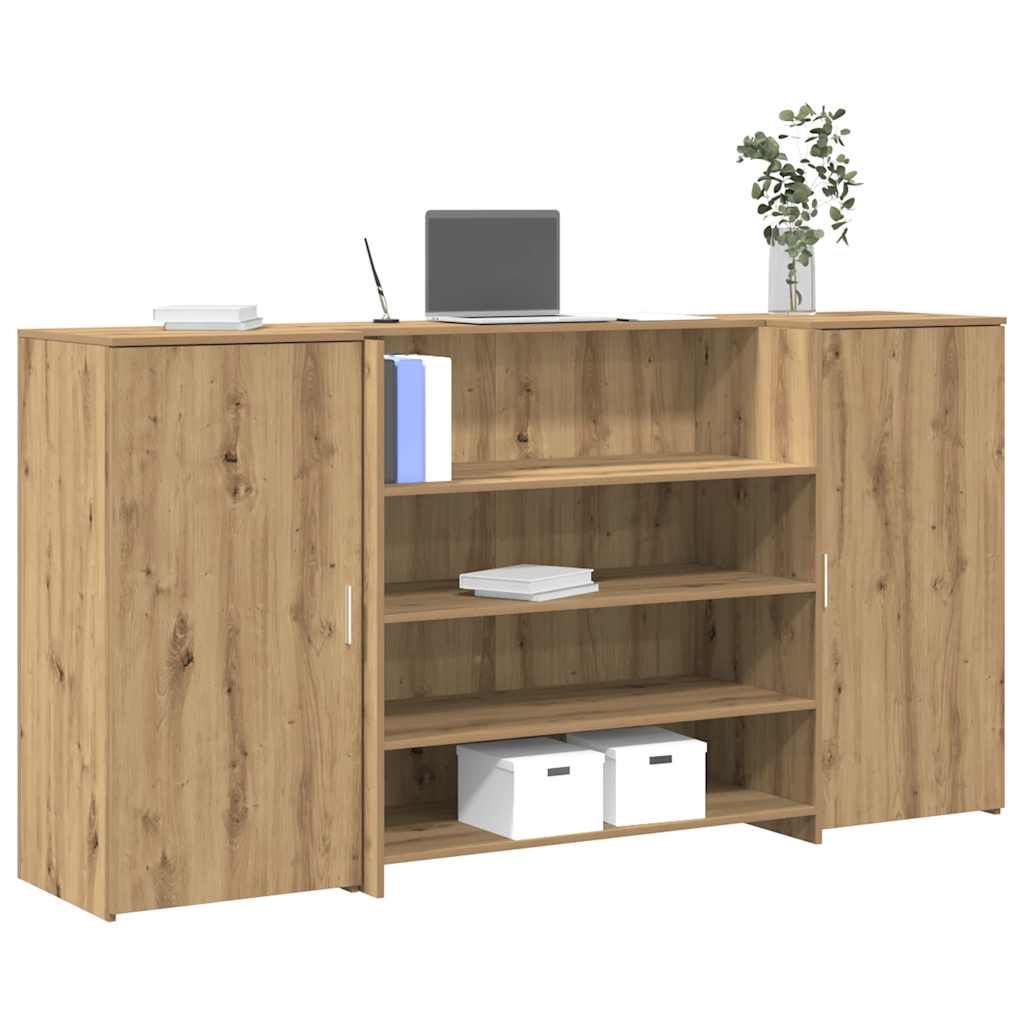 vidaXL Reception Desk Artisan Oak 200x50x103.5 cm Engineered Wood