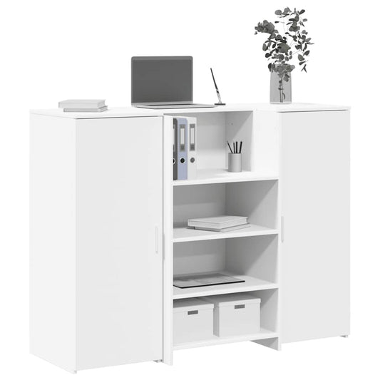 vidaXL Reception Desk White 135x50x103.5 cm Engineered Wood