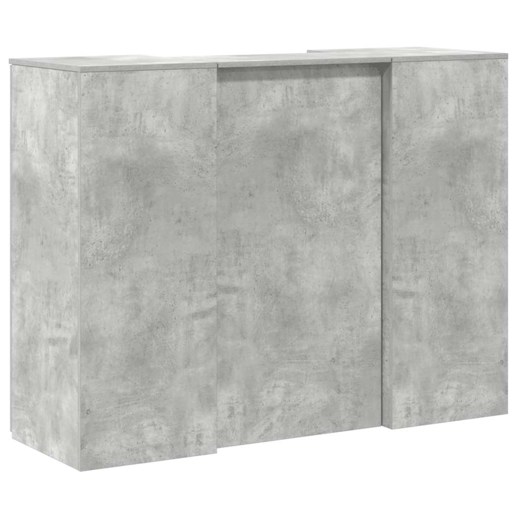 vidaXL Reception Desk Concrete Grey 135x50x103.5 cm Engineered Wood