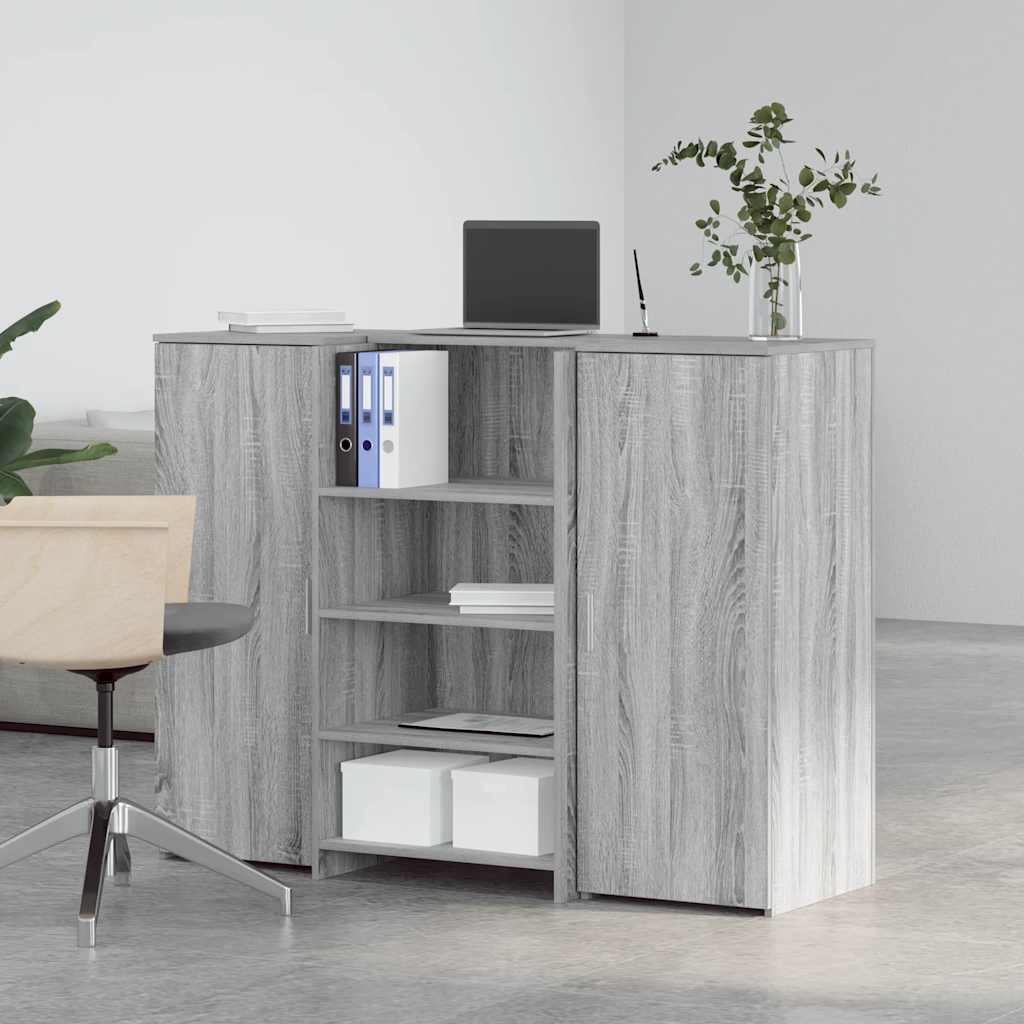 vidaXL Reception Desk Grey Sonoma 135x50x103.5 cm Engineered Wood