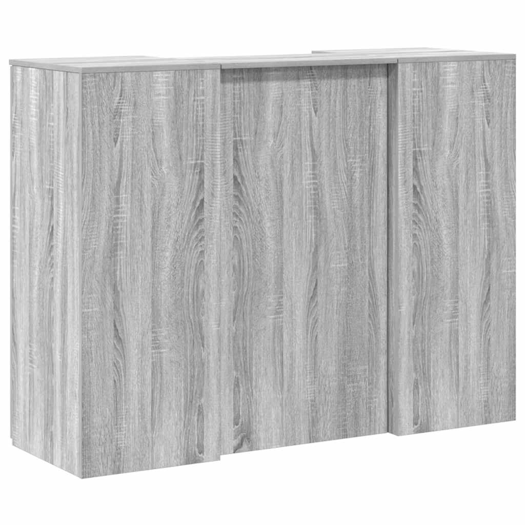 vidaXL Reception Desk Grey Sonoma 135x50x103.5 cm Engineered Wood