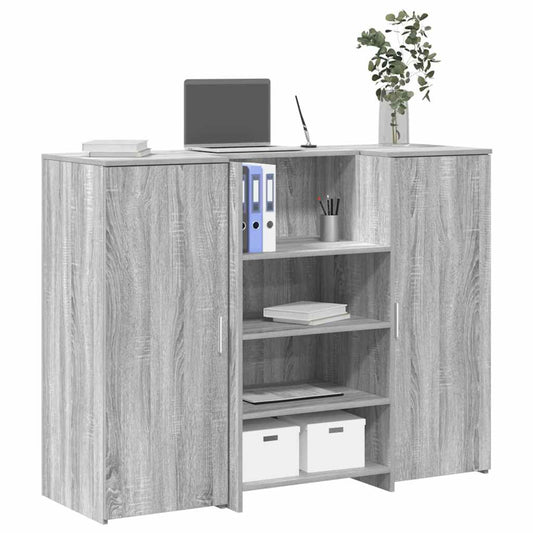 vidaXL Reception Desk Grey Sonoma 135x50x103.5 cm Engineered Wood