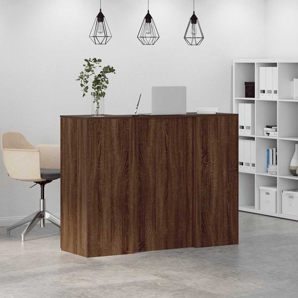 vidaXL Reception Desk Brown Oak 135x50x103.5 cm Engineered Wood