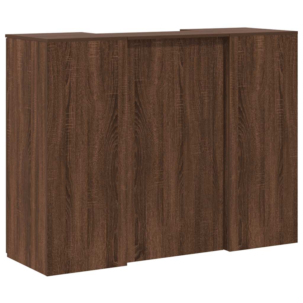 vidaXL Reception Desk Brown Oak 135x50x103.5 cm Engineered Wood