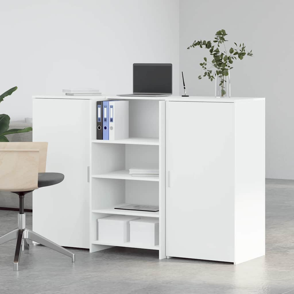 vidaXL Reception Desk White 155x50x103.5 cm Engineered Wood