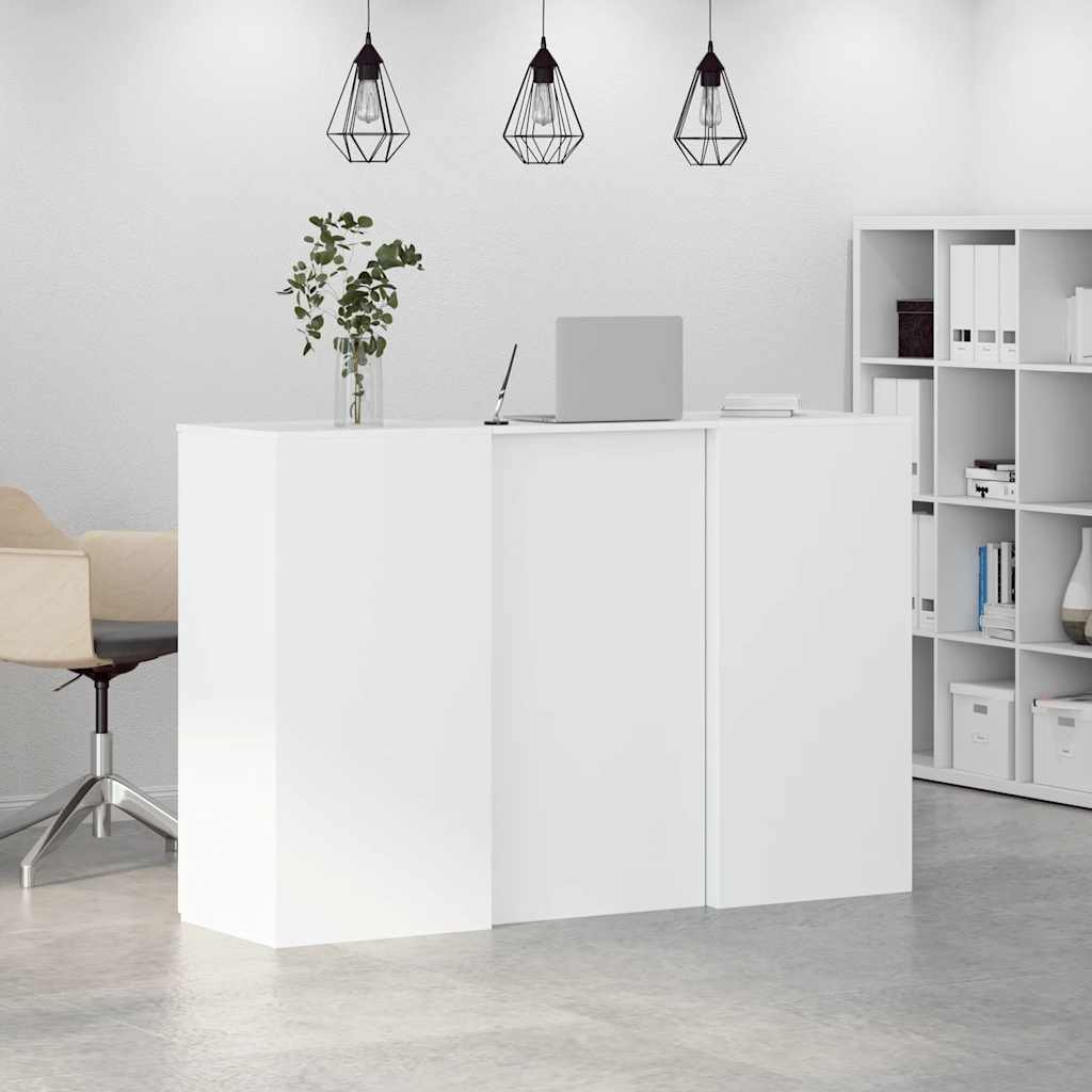 vidaXL Reception Desk White 155x50x103.5 cm Engineered Wood