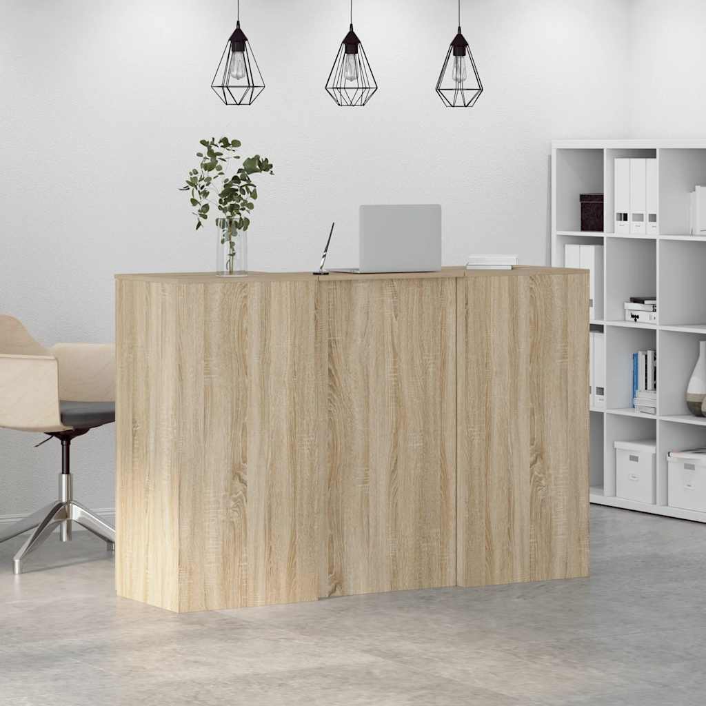 vidaXL Reception Desk Sonoma Oak 155x50x103.5 cm Engineered Wood