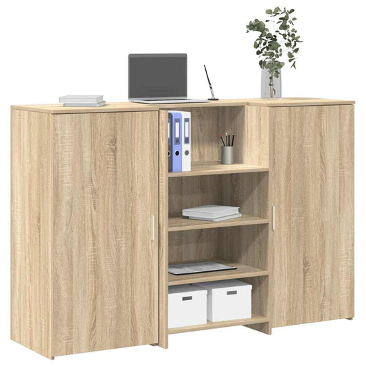 vidaXL Reception Desk Sonoma Oak 155x50x103.5 cm Engineered Wood