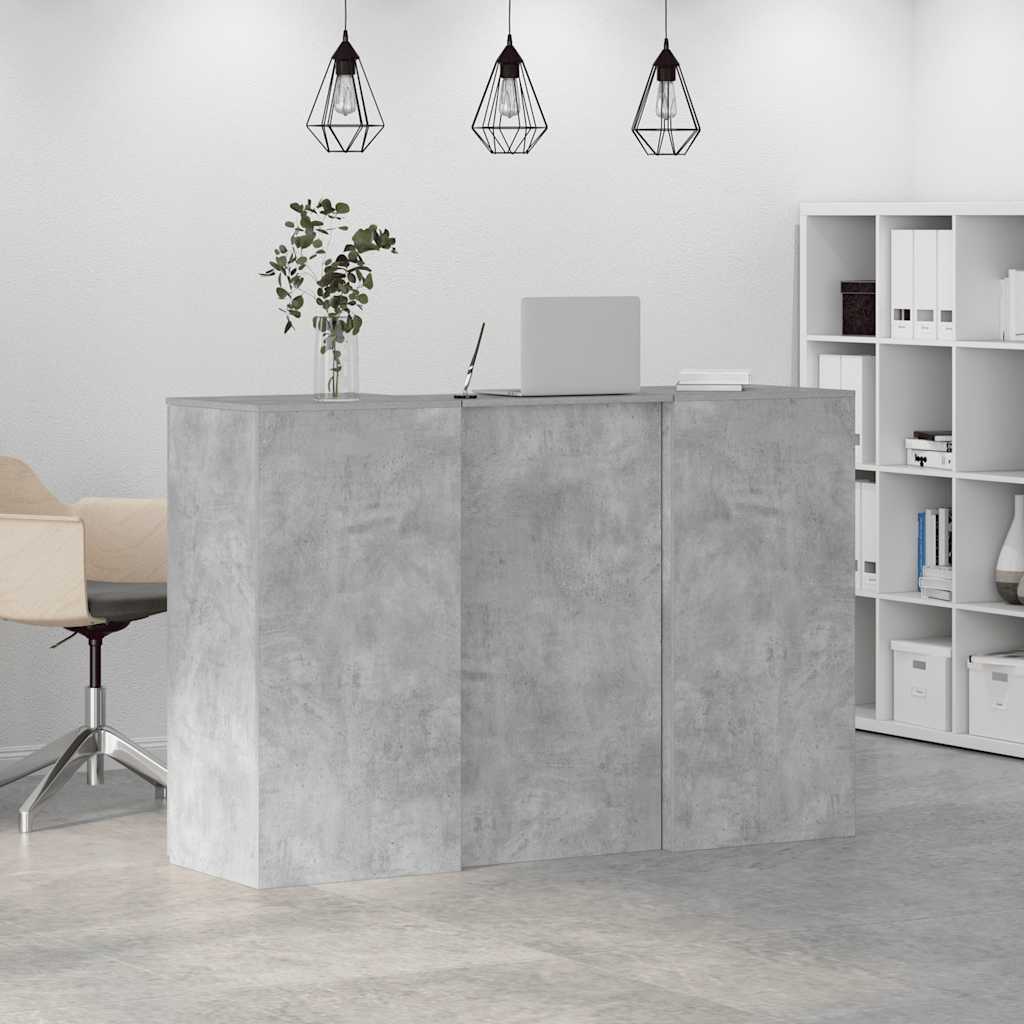 vidaXL Reception Desk Concrete Grey 155x50x103.5 cm Engineered Wood