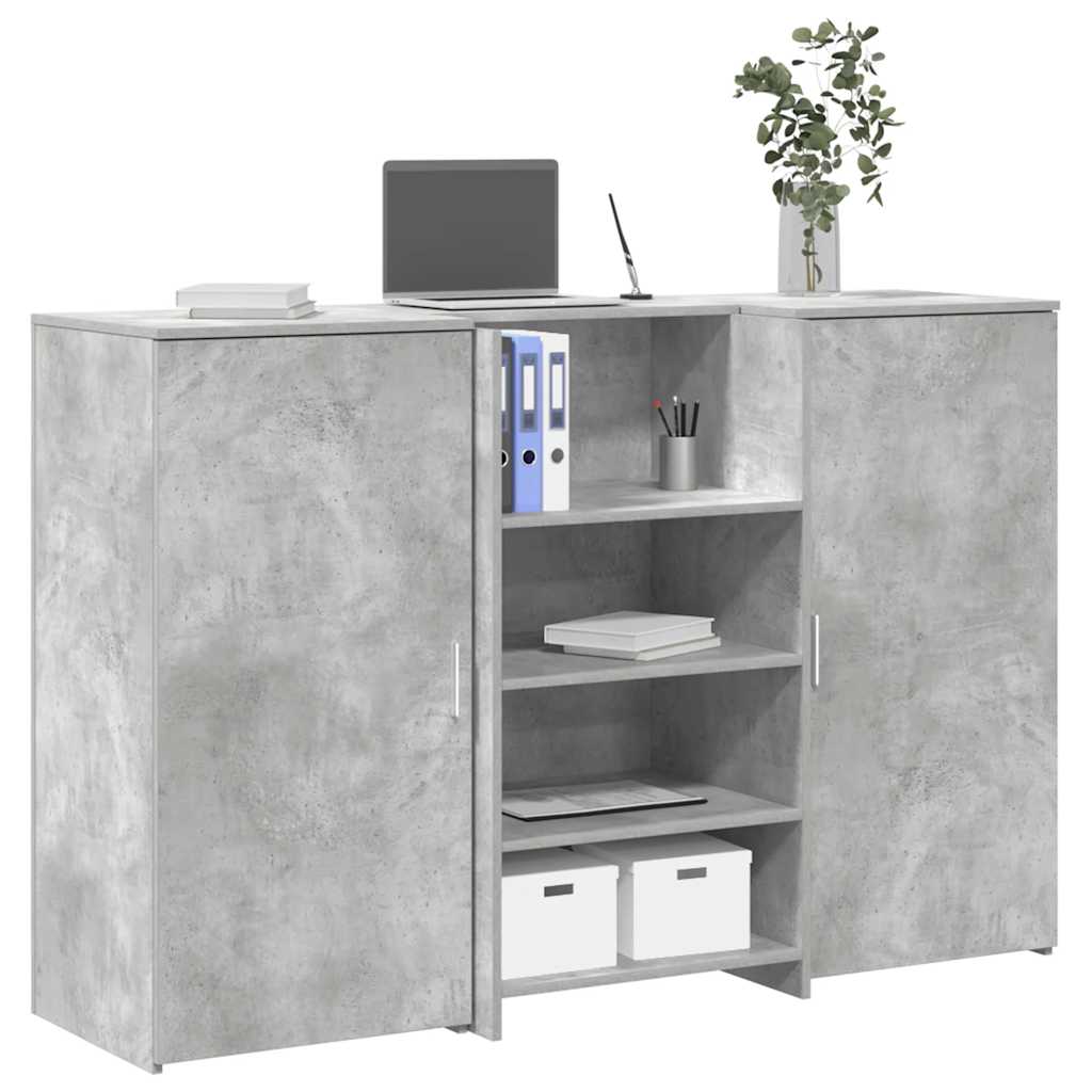 vidaXL Reception Desk Concrete Grey 155x50x103.5 cm Engineered Wood