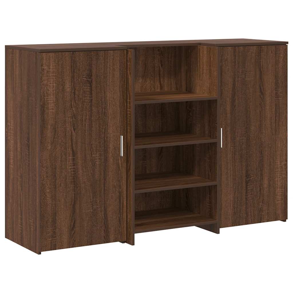 vidaXL Reception Desk Brown Oak 155x50x103.5 cm Engineered Wood