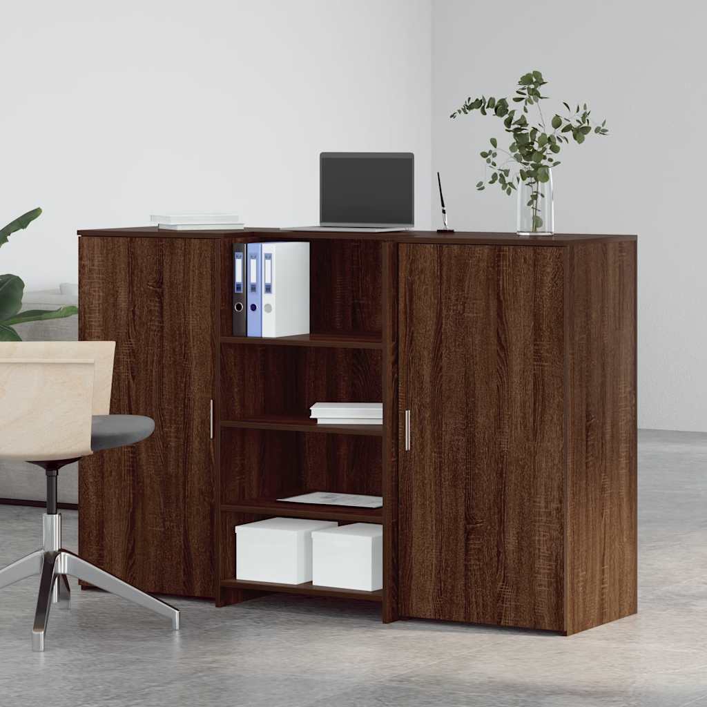 vidaXL Reception Desk Brown Oak 155x50x103.5 cm Engineered Wood