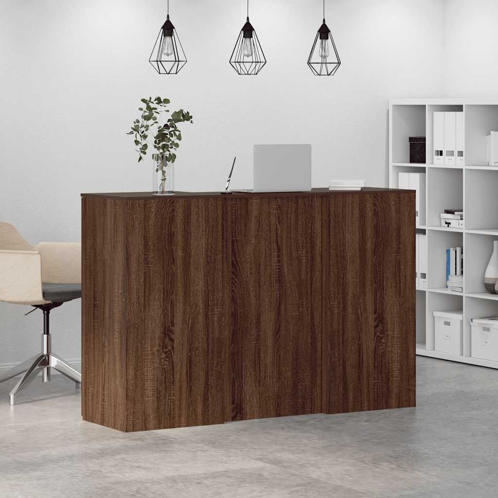 vidaXL Reception Desk Brown Oak 155x50x103.5 cm Engineered Wood