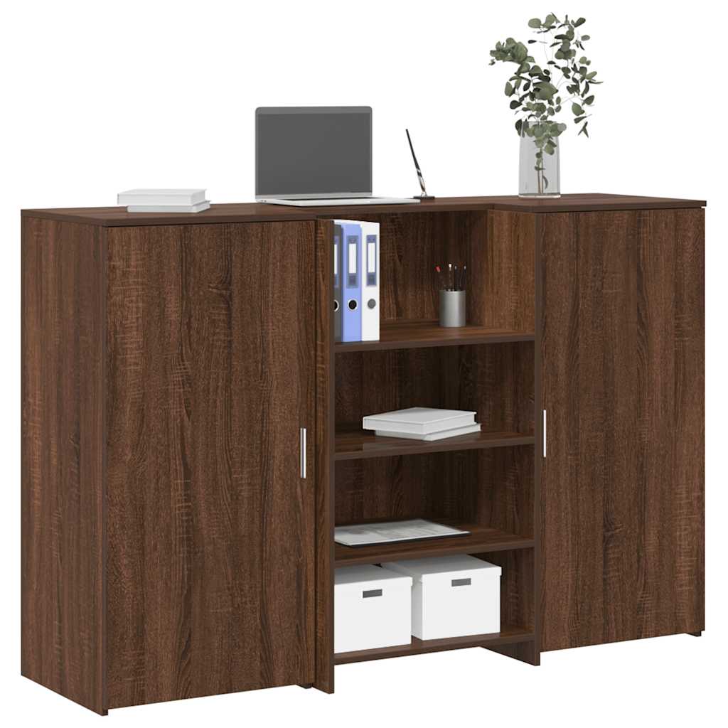 vidaXL Reception Desk Brown Oak 155x50x103.5 cm Engineered Wood