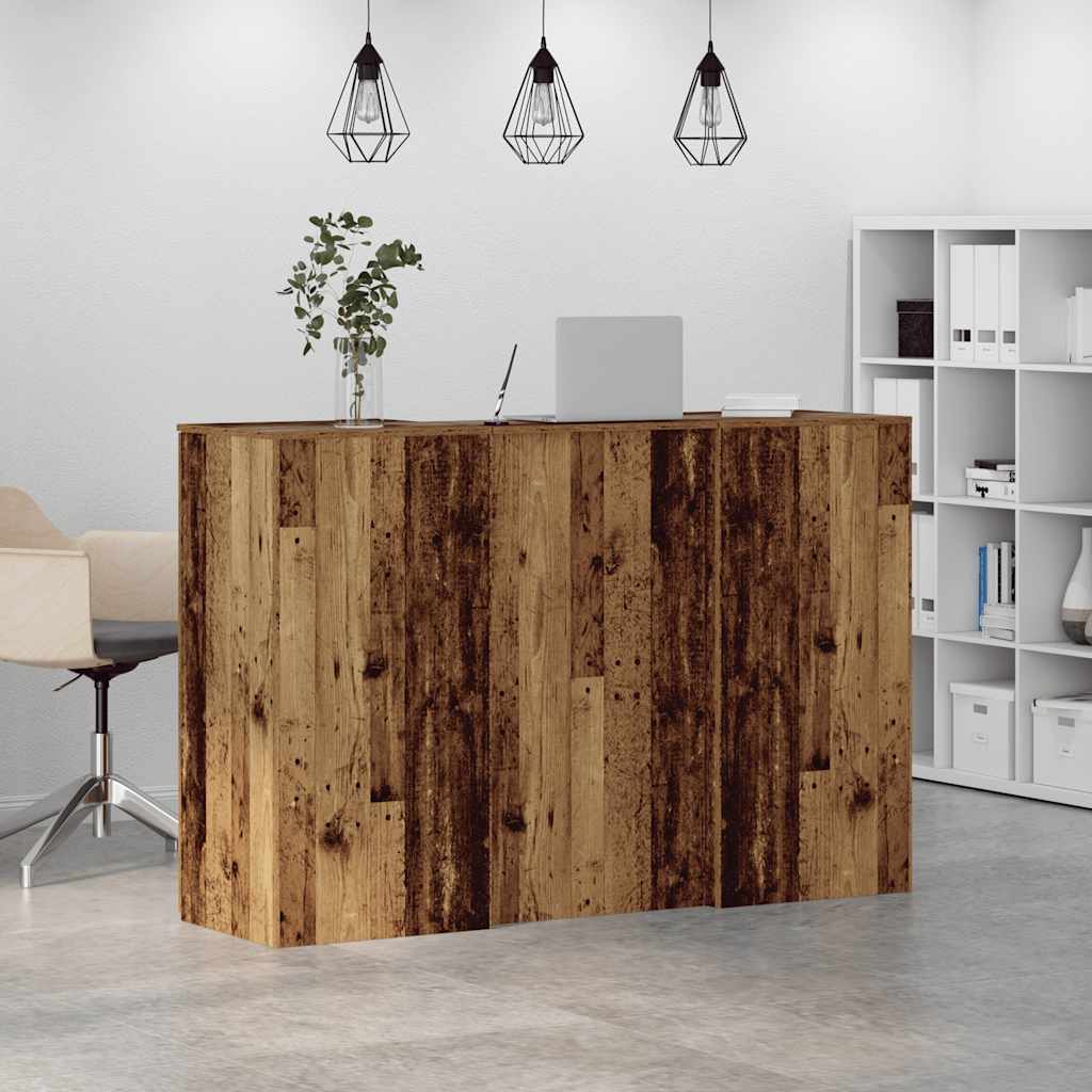 vidaXL Reception Desk Old Wood 155x50x103.5 cm Engineered Wood