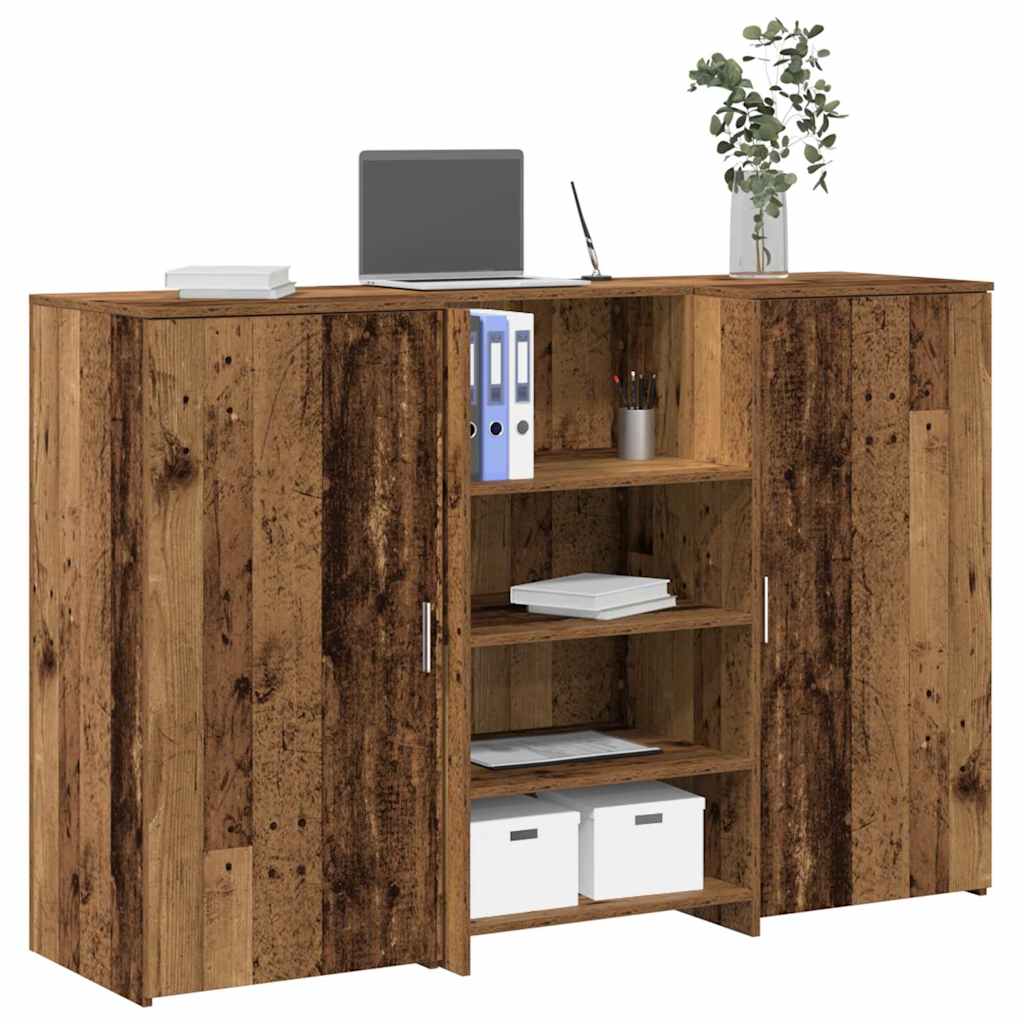 vidaXL Reception Desk Old Wood 155x50x103.5 cm Engineered Wood