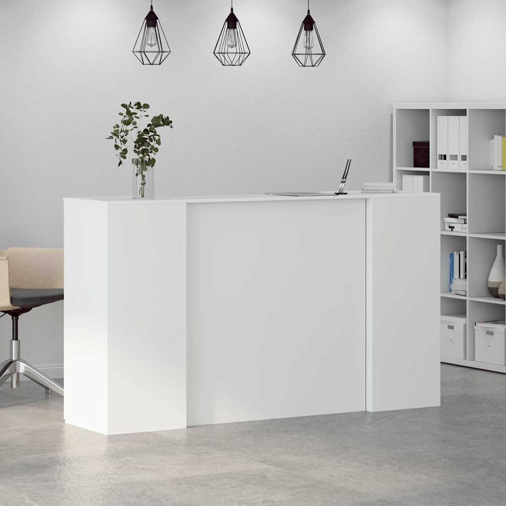 vidaXL Reception Desk White 180x50x103.5 cm Engineered Wood