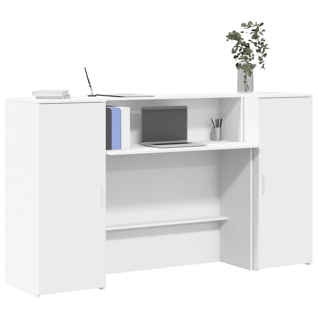 vidaXL Reception Desk White 180x50x103.5 cm Engineered Wood