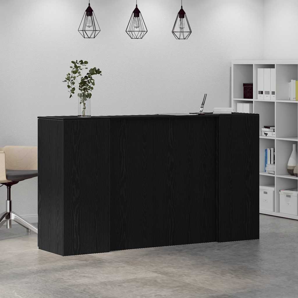 vidaXL Reception Desk Black Oak 180x50x103.5 cm Engineered Wood