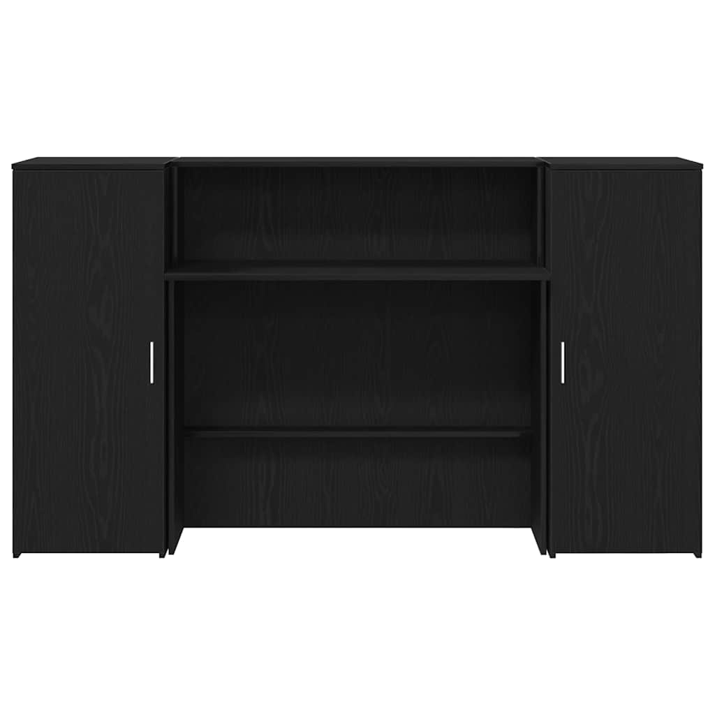 vidaXL Reception Desk Black Oak 180x50x103.5 cm Engineered Wood