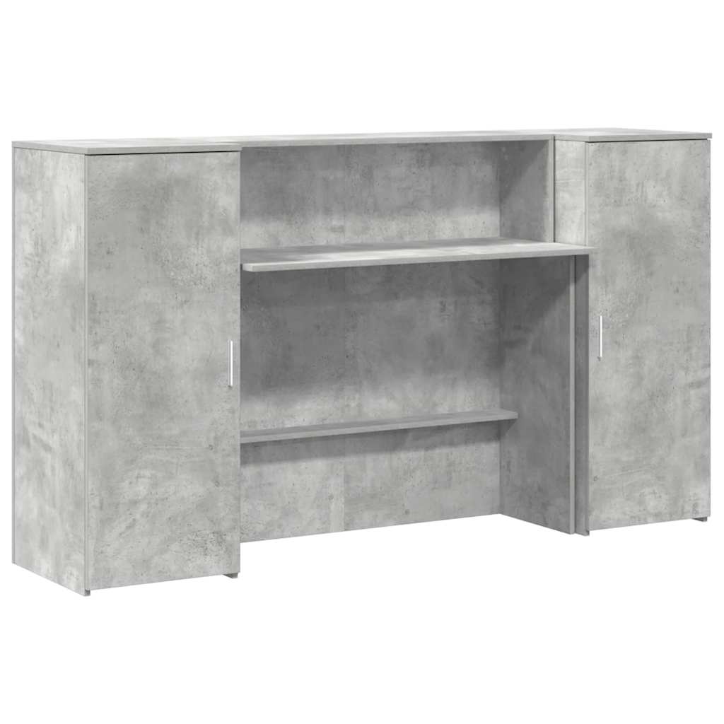 vidaXL Reception Desk Concrete Grey 180x50x103.5 cm Engineered Wood