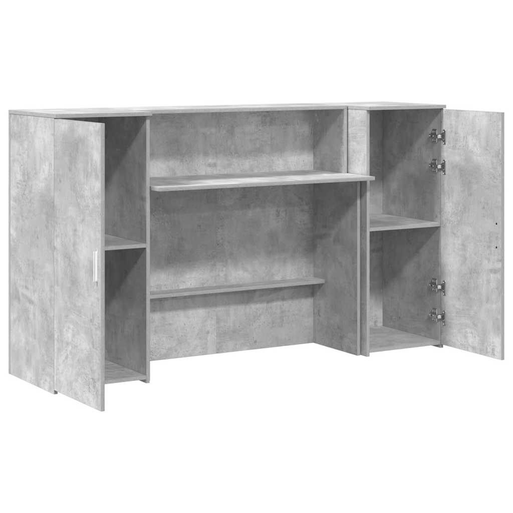 vidaXL Reception Desk Concrete Grey 180x50x103.5 cm Engineered Wood