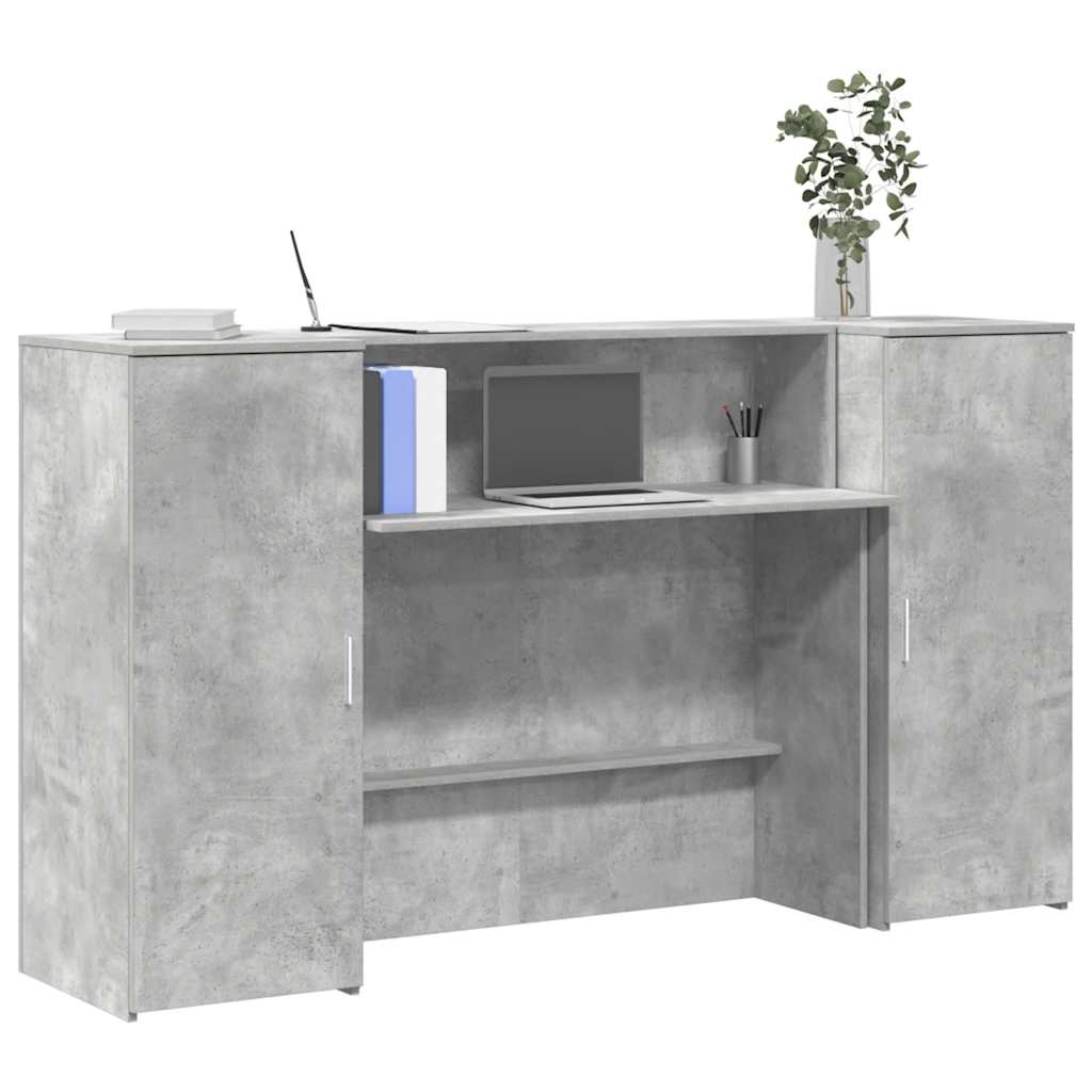 vidaXL Reception Desk Concrete Grey 180x50x103.5 cm Engineered Wood