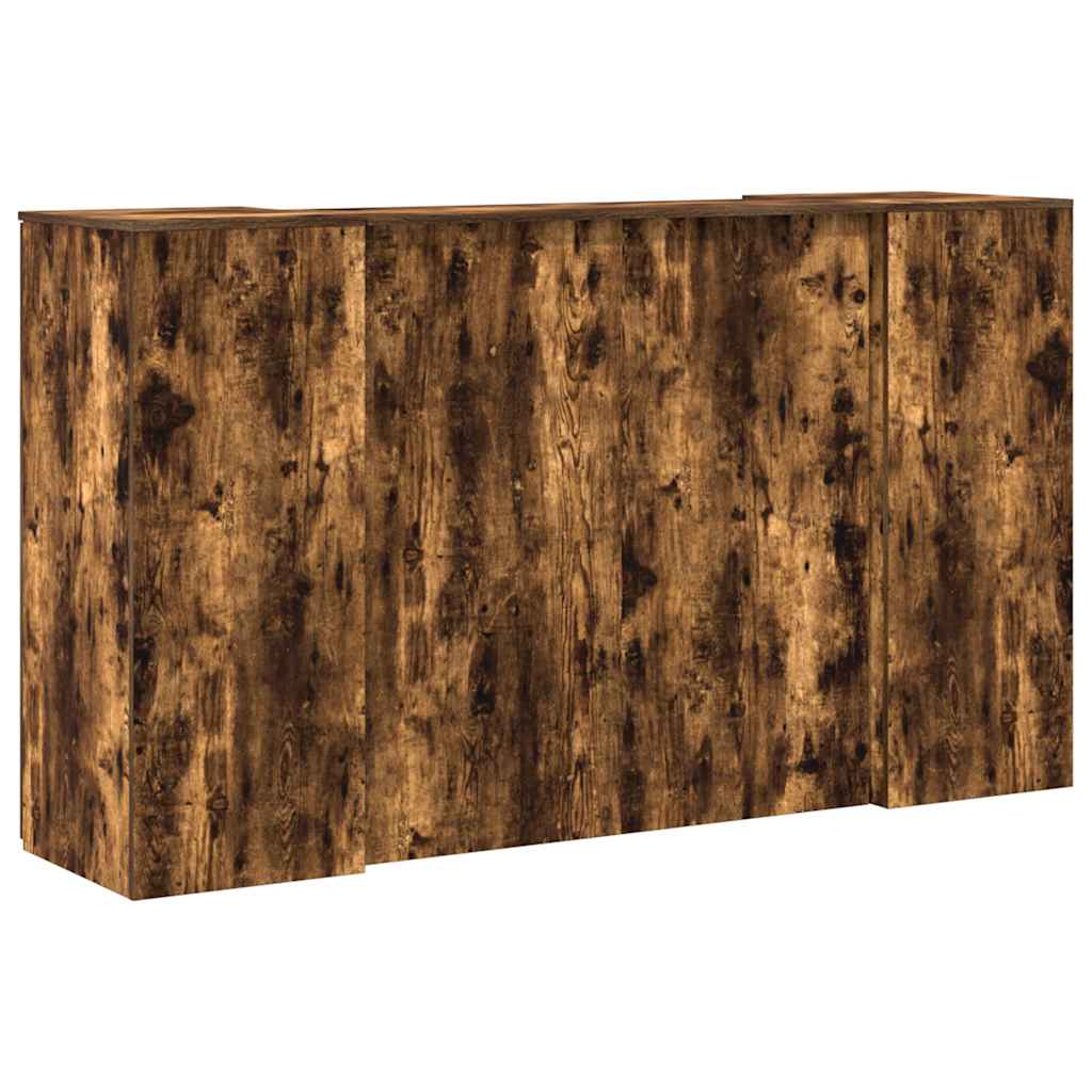 vidaXL Reception Desk Smoked Oak 180x50x103.5 cm Engineered Wood