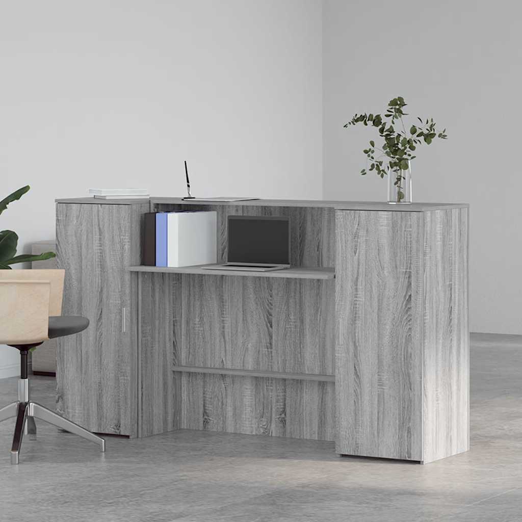 vidaXL Reception Desk Grey Sonoma 180x50x103.5 cm Engineered Wood