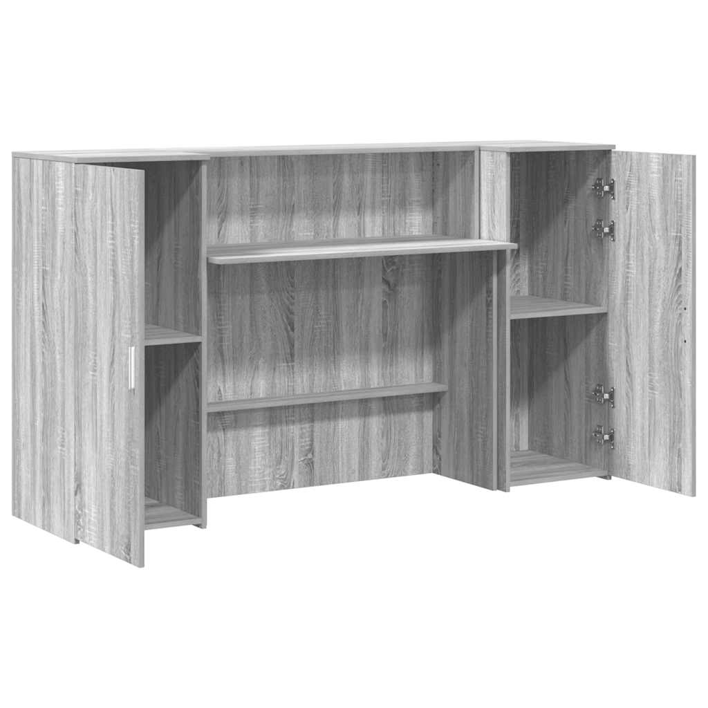 vidaXL Reception Desk Grey Sonoma 180x50x103.5 cm Engineered Wood