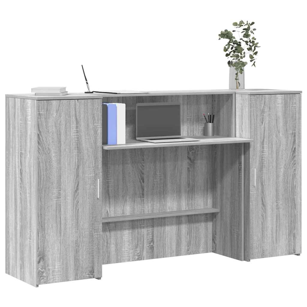 vidaXL Reception Desk Grey Sonoma 180x50x103.5 cm Engineered Wood