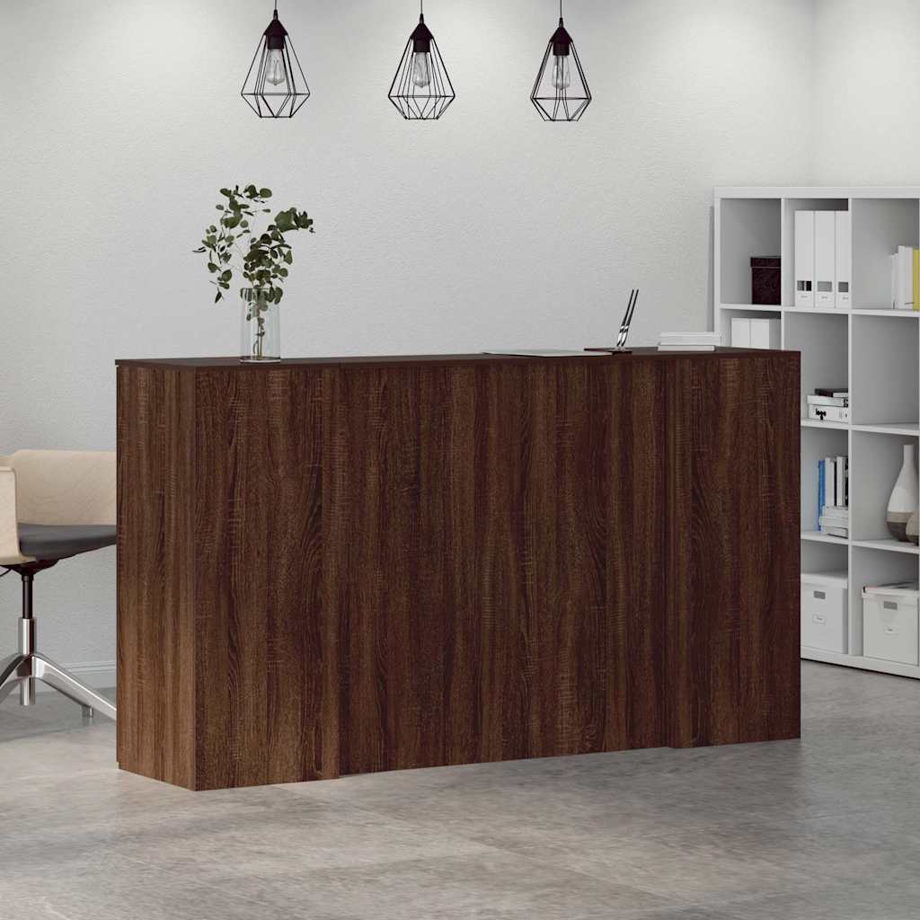 vidaXL Reception Desk Brown Oak 180x50x103.5 cm Engineered Wood