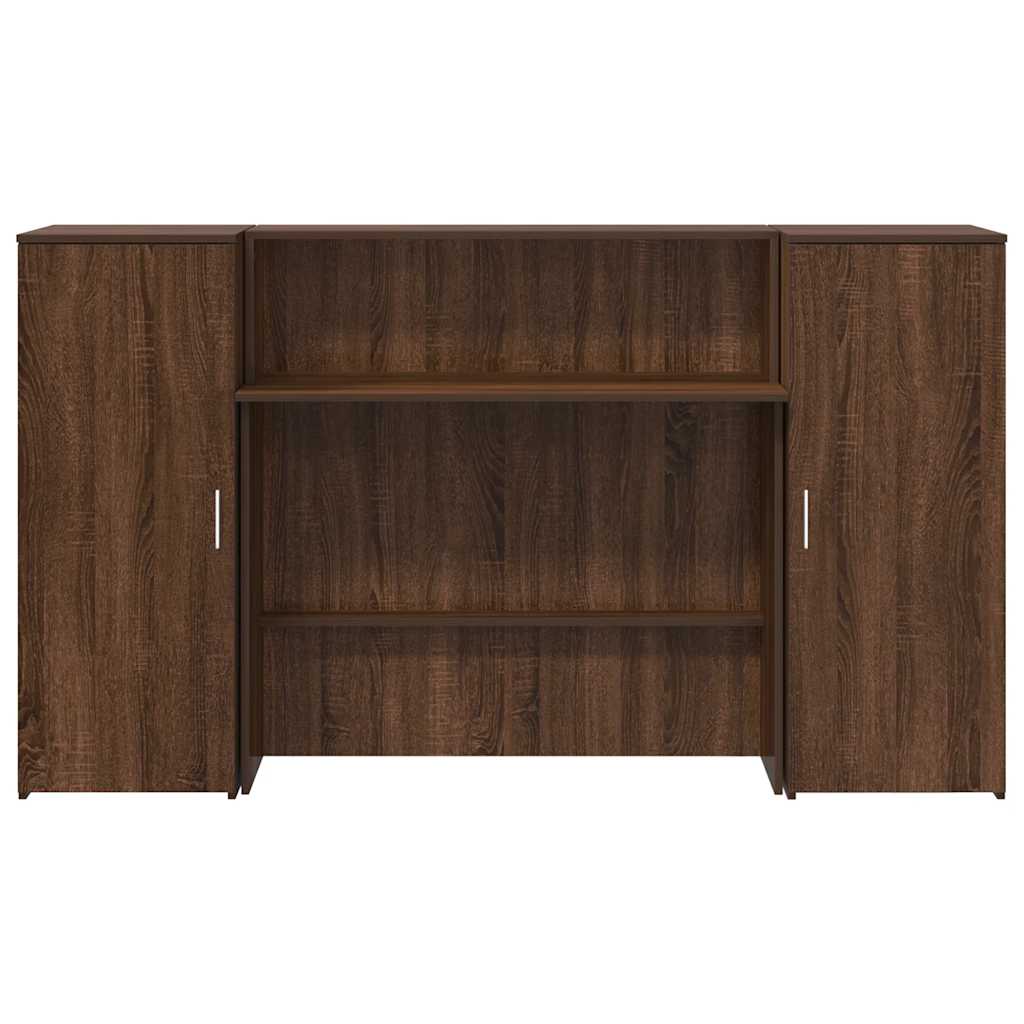 vidaXL Reception Desk Brown Oak 180x50x103.5 cm Engineered Wood