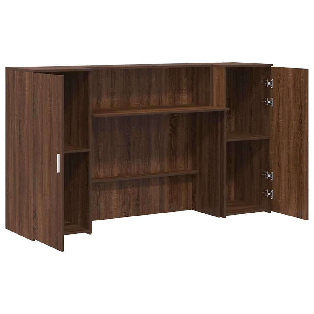 vidaXL Reception Desk Brown Oak 180x50x103.5 cm Engineered Wood