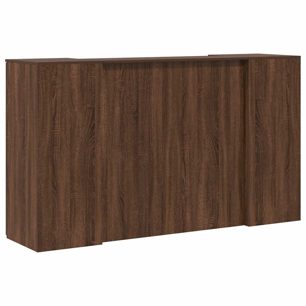 vidaXL Reception Desk Brown Oak 180x50x103.5 cm Engineered Wood