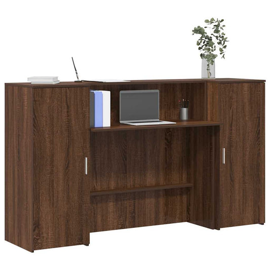 vidaXL Reception Desk Brown Oak 180x50x103.5 cm Engineered Wood