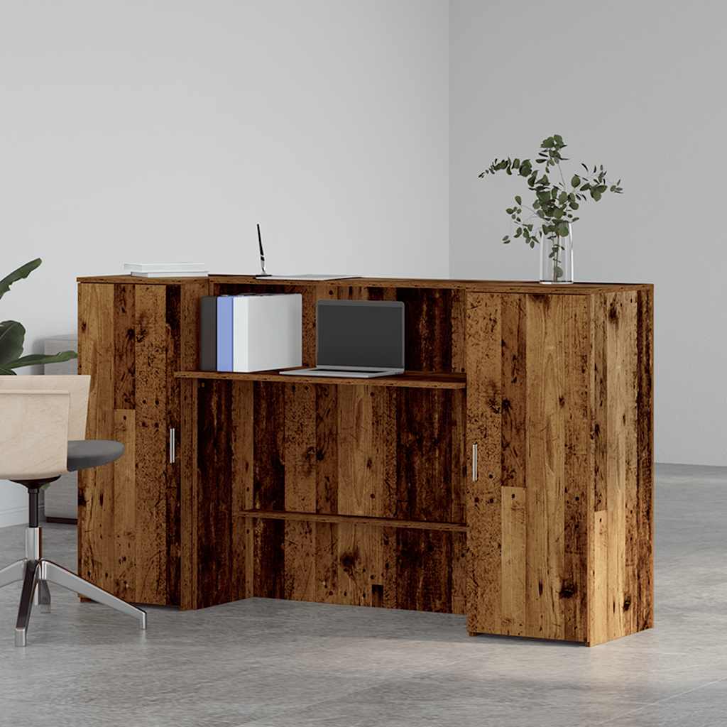 vidaXL Reception Desk Old Wood 180x50x103.5 cm Engineered Wood