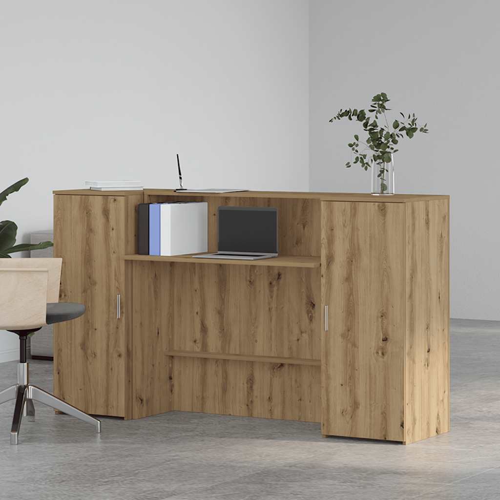 vidaXL Reception Desk Artisan Oak 180x50x103.5 cm Engineered Wood