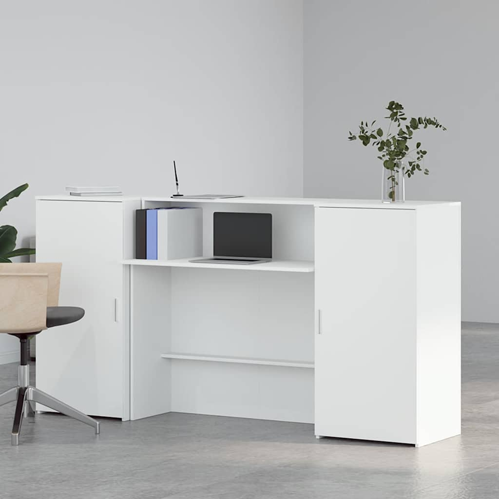 vidaXL Reception Desk White 200x50x103.5 cm Engineered Wood