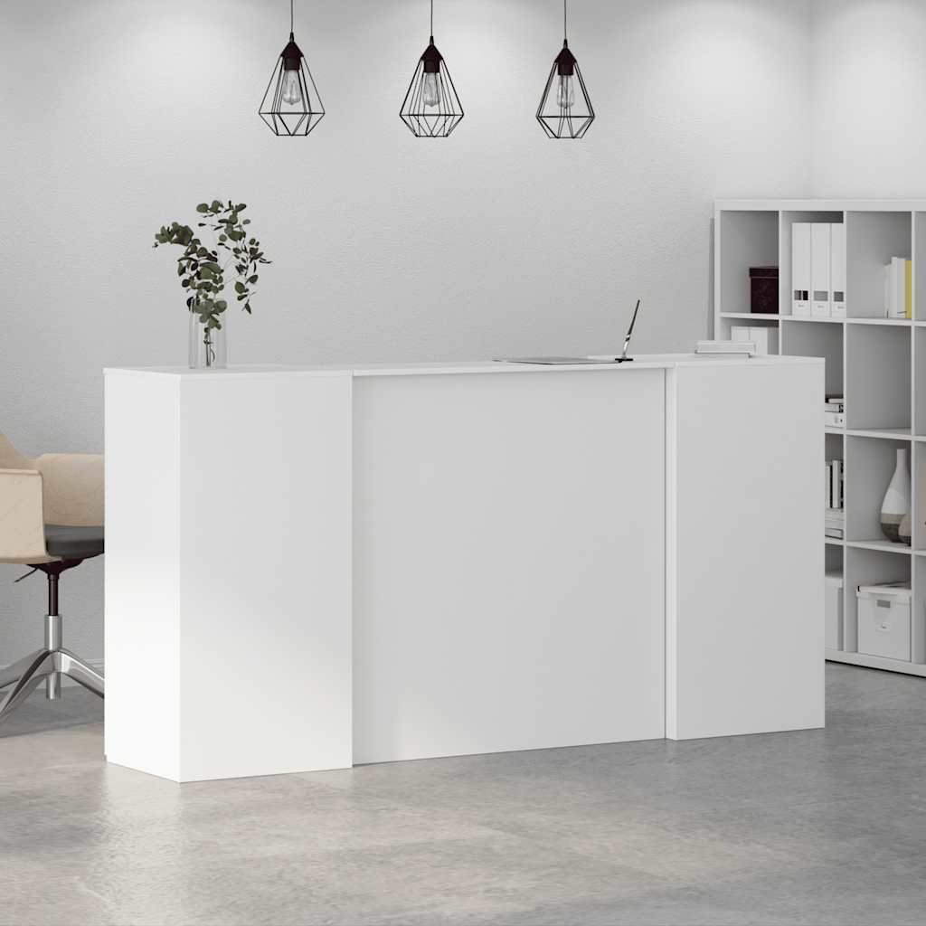 vidaXL Reception Desk White 200x50x103.5 cm Engineered Wood