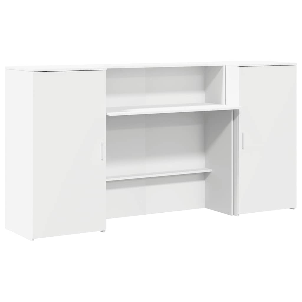 vidaXL Reception Desk White 200x50x103.5 cm Engineered Wood