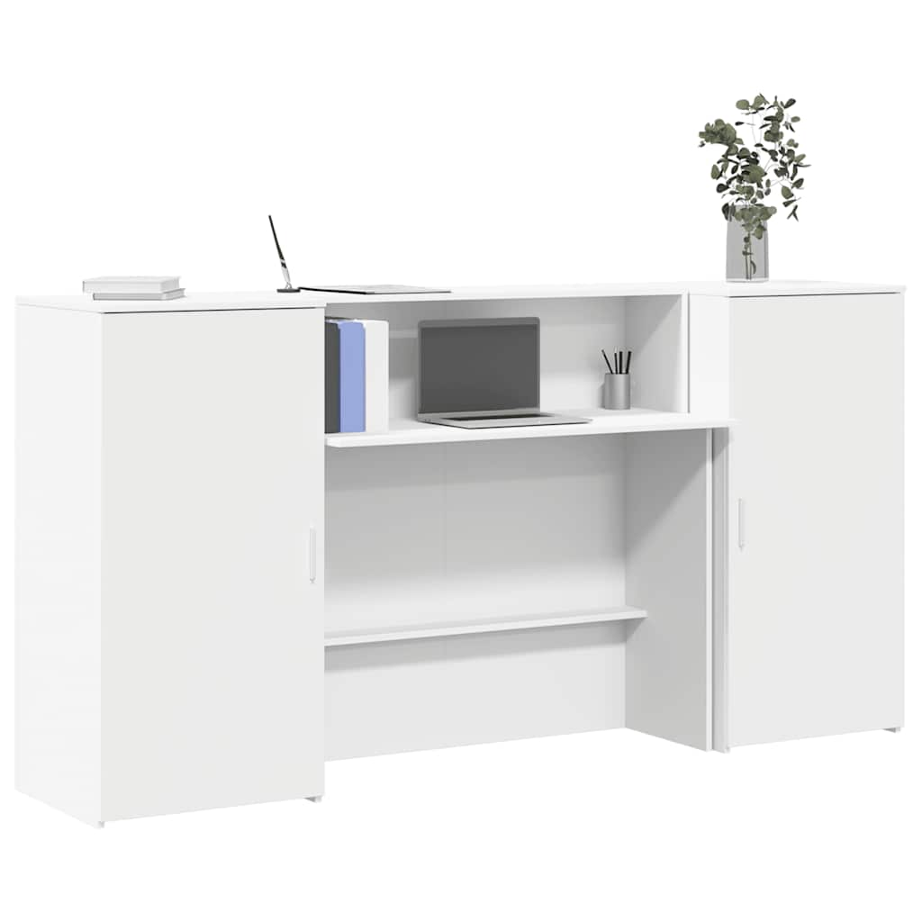 vidaXL Reception Desk White 200x50x103.5 cm Engineered Wood