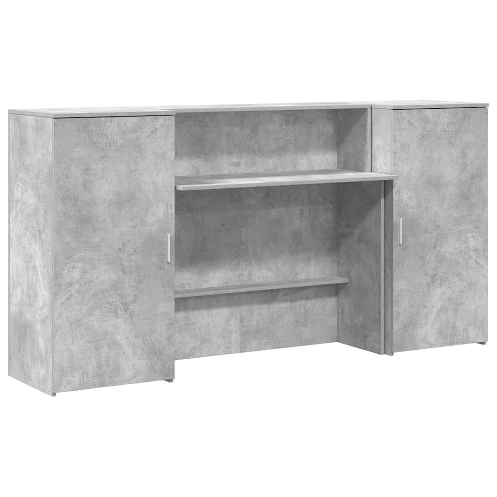 vidaXL Reception Desk Concrete Grey 200x50x103.5 cm Engineered Wood