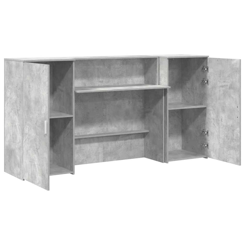 vidaXL Reception Desk Concrete Grey 200x50x103.5 cm Engineered Wood