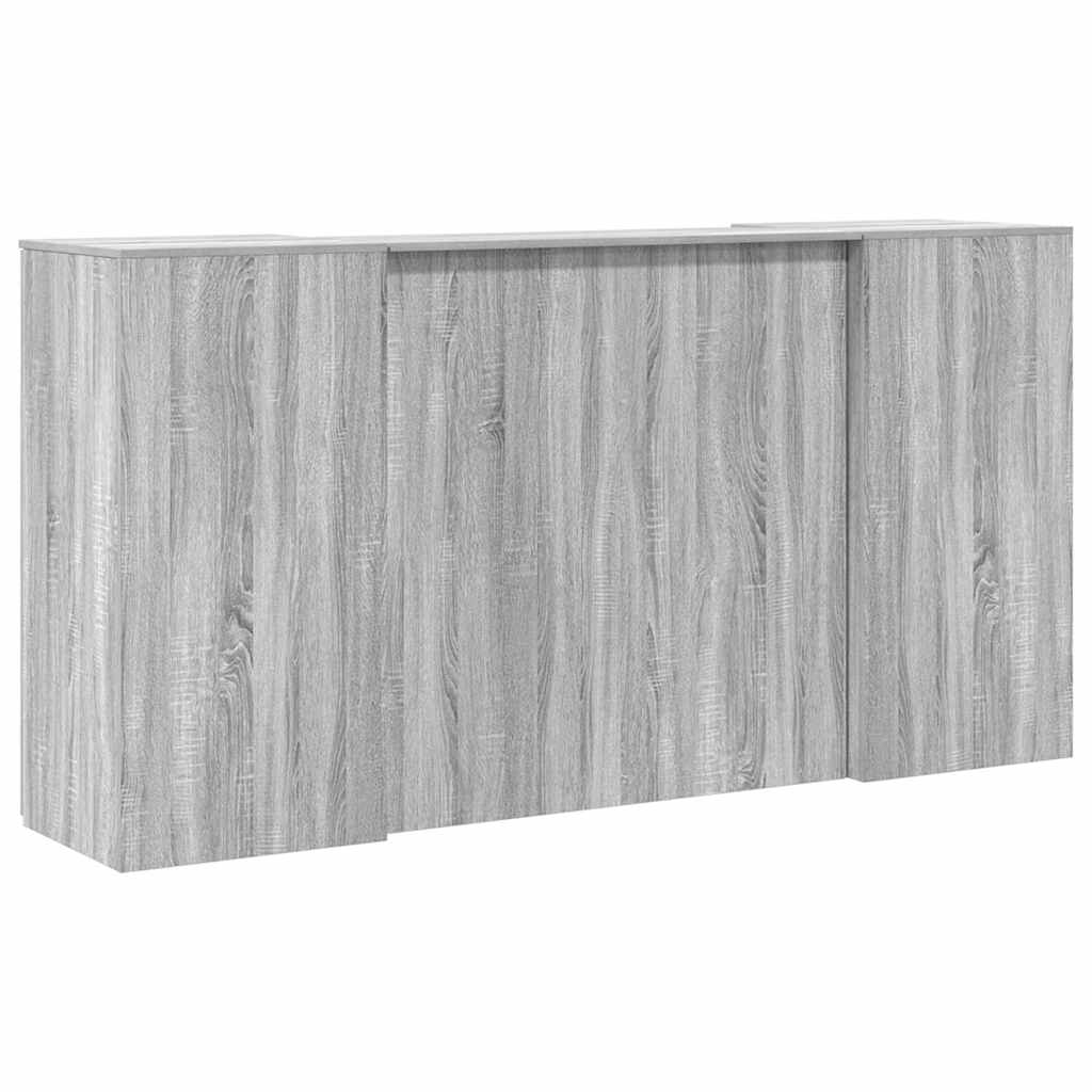 vidaXL Reception Desk Grey Sonoma 200x50x103.5 cm Engineered Wood