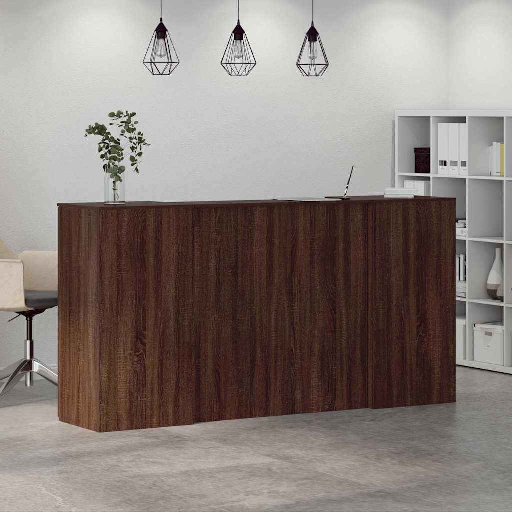 vidaXL Reception Desk Brown Oak 200x50x103.5 cm Engineered Wood