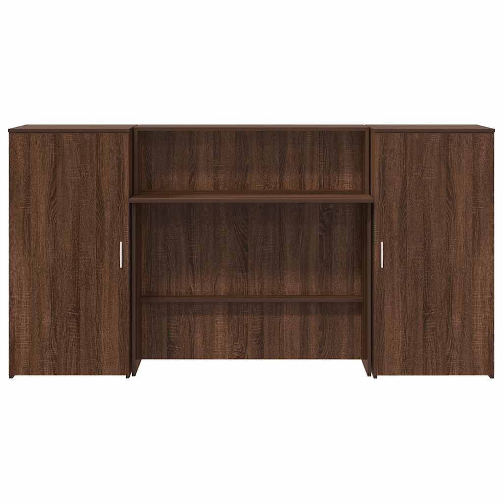 vidaXL Reception Desk Brown Oak 200x50x103.5 cm Engineered Wood