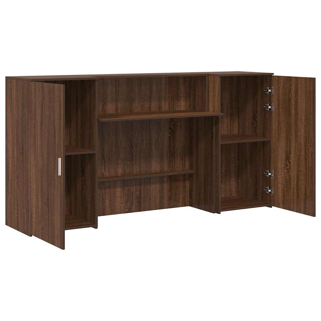 vidaXL Reception Desk Brown Oak 200x50x103.5 cm Engineered Wood